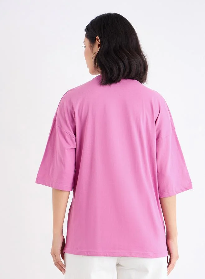 Styli Styli Slogan Print Oversized T-Shirt