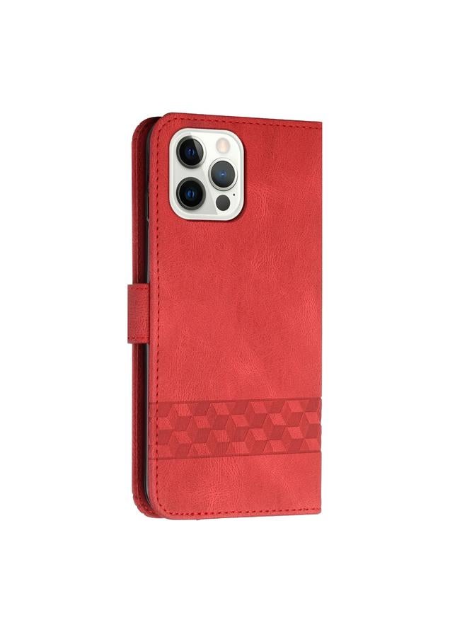 Zaboon Case For iPhone 12 / 12 Pro Cubic Skin Feel Flip Leather Phone Case - Image 3