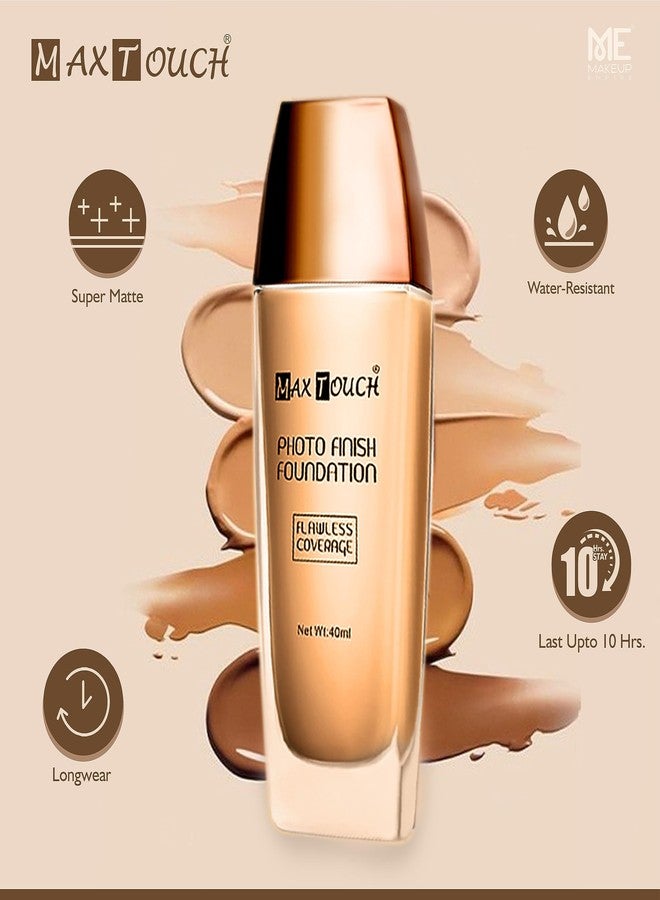Max Touch MaxTouch Photofinish Foundation Lightweight Full Matte Coverage Waterproof and Long Lasting Liquid Foundation (2495-03) - Image 5