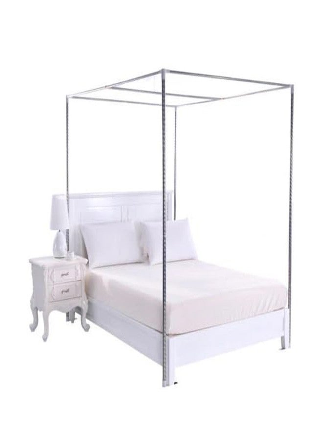 PERFERATE Canopy Bed Frame for Queen Size Bed, Stainless Steel Canopy Bed Netting Frame Kit, Mosquito Net Support Poles for Beds Bracket Bedroom Decorative (1.5 × 2 × 2m) - Image 1