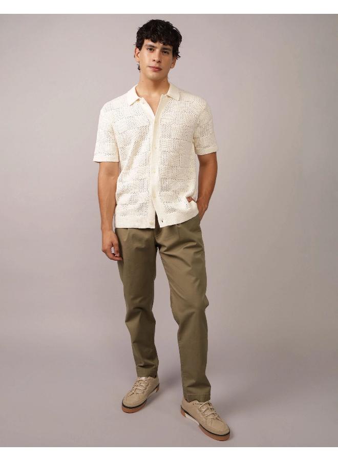 American Eagle AE Weekend Checkerboard Button-Up Sweater Polo Shirt  - Image 1