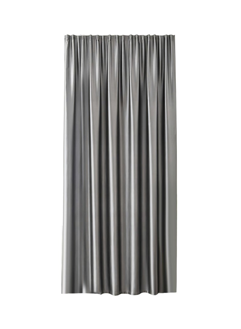 ستائر تعتيم عالية بشريط فيلكرو، لوحة واحدة بدون قضبان و ستائر نوافذ معزولة حرارياً لغرفة النوم وغرفة المعيشة (رمادي 150 عرض × 200 ارتفاع سم) - Image 1