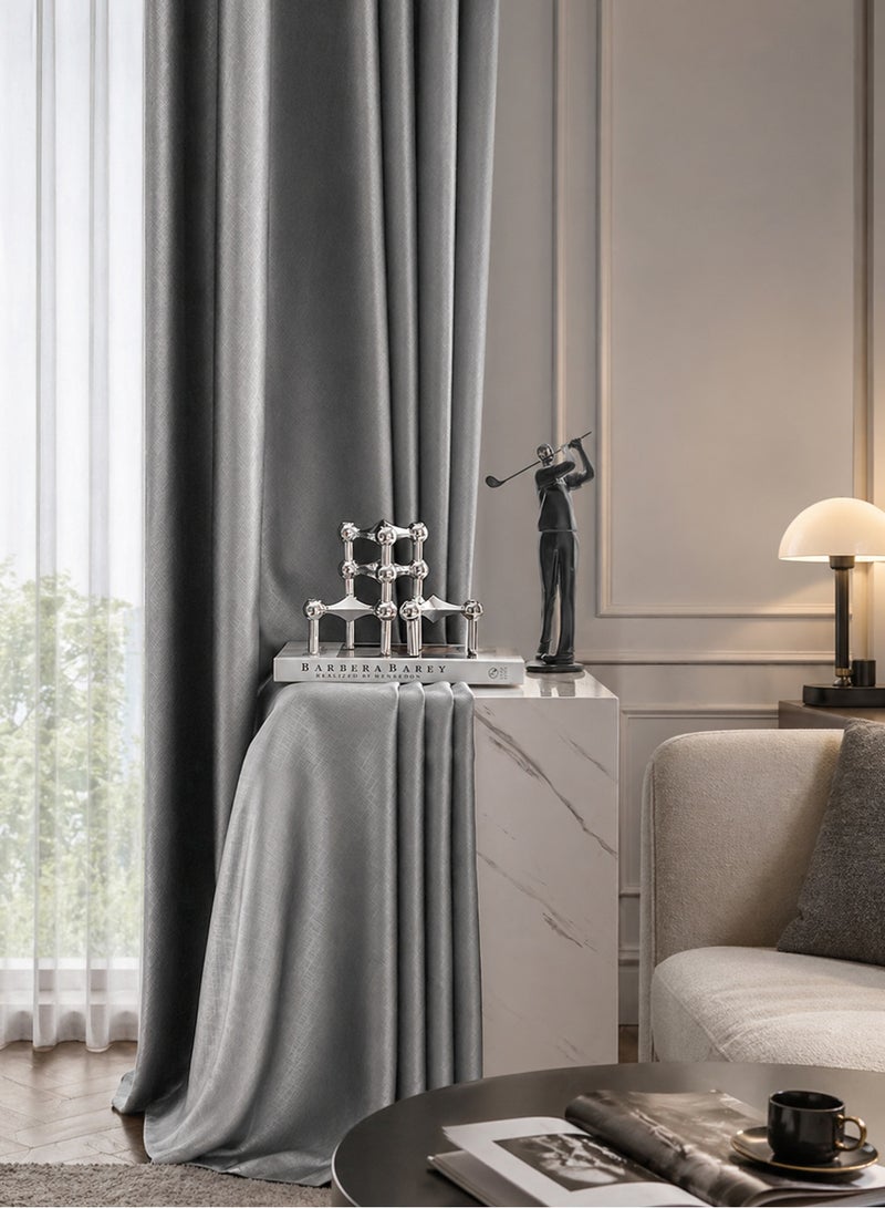 Hight Blackout Curtains, Self-adhesive and Portable，1 Panel Without Rods and Thermal Insulated Window Curtains for Bedroom and Living Room (Grey 150W x 200H cm) - Image 2