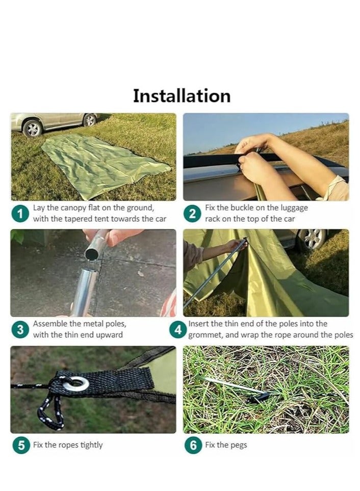 Generic RV awning, car tent camping sunshade top UV protection tailgate awning car waterproof van awning car trunk tent SUV - Image 5