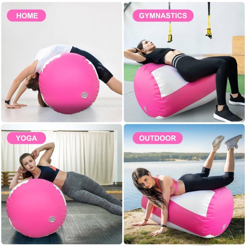 AWSUM Gymnastics Tumbling Equipment Barrel Inflatable Air Roller Thicken Octagon Mat back Handspring Trainer for Cheerleading Training Home Use, Without pump - Image 5
