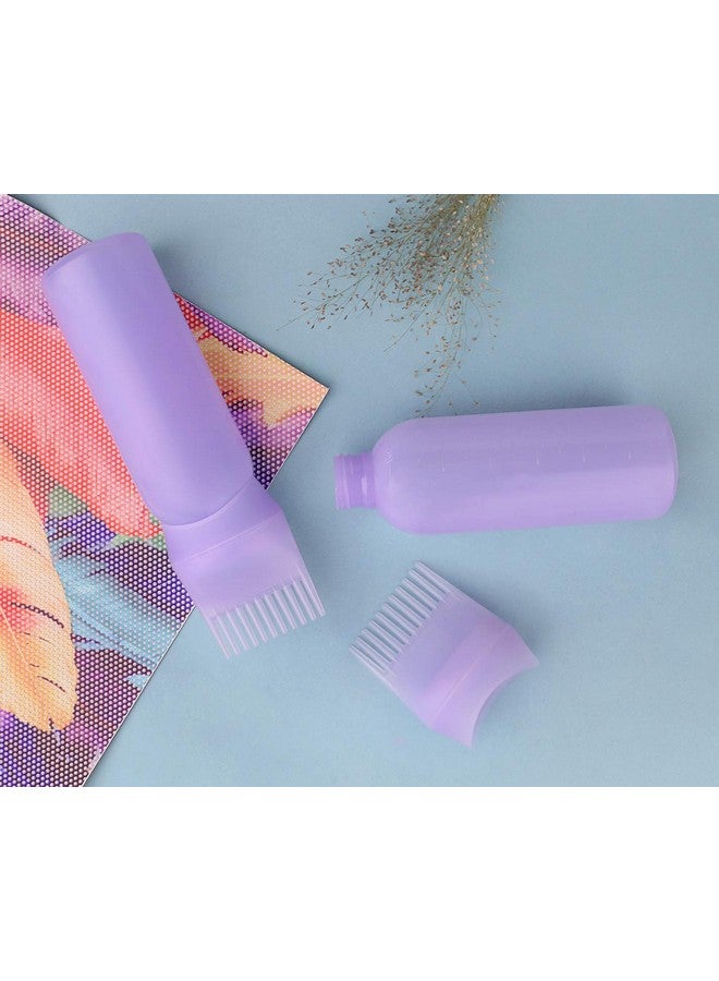 Yebeauty Yebeauty Root Comb Applicator Bottle, 2 Pack 6 Ounce Hair Oil Applicator Bottle for Hair Dye Bottle Applicator Brush with Graduated Scale- Purple - Image 4