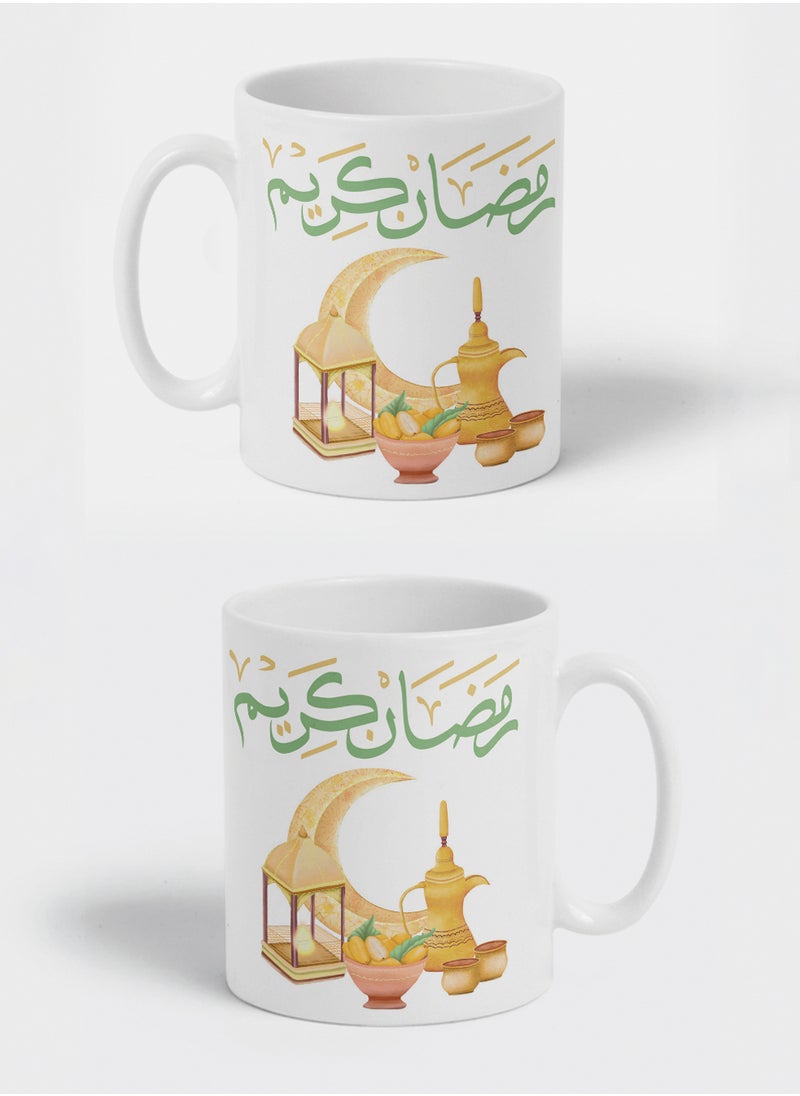 LOWHA - 11 oz Ceramic Mug with Ramdan Kareem and Arabic Coffee Design - Image 1