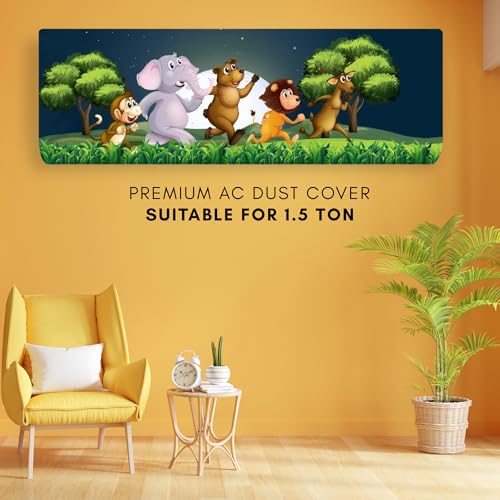 Da Anushi Printed Split Ac Cover Indoor Unit For 1.5 Ton Capacity AC, Inner Unit Ac Cover, All Weather Cover/Attractive Digital Prints/Dustproof/Silken water-resistant Split Ac Cover (Jungle Safari) - Image 4