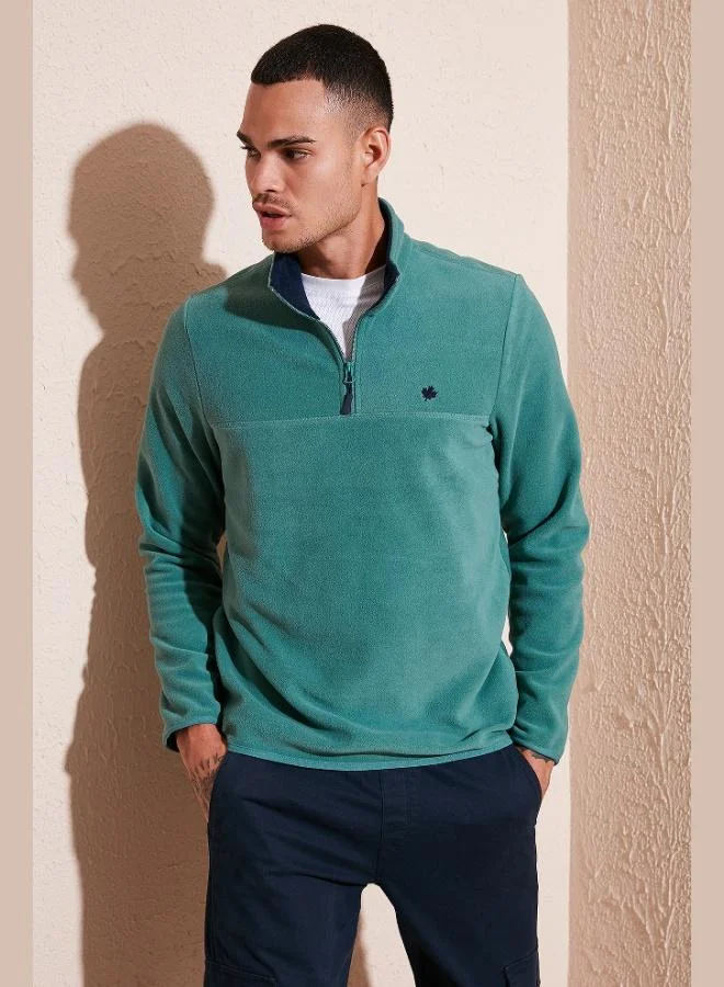 Buratti Buratti Slim Fit Anti-Pilling Non-Flapping Batwing Collar Cold-Resistant Brushed Fleece Men's POLAR 5906001