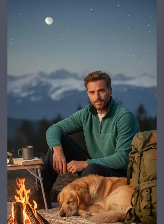 Buratti  Buratti Slim Fit Anti-Pilling Non-Flapping Batwing Collar Cold-Resistant Brushed Fleece Men's POLAR 5906001 for Men | Best Price UAE