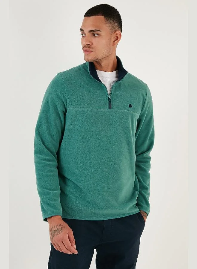 Buratti  Buratti Slim Fit Anti-Pilling Non-Flapping Batwing Collar Cold-Resistant Brushed Fleece Men's POLAR 5906001 for Men | Best Price UAE