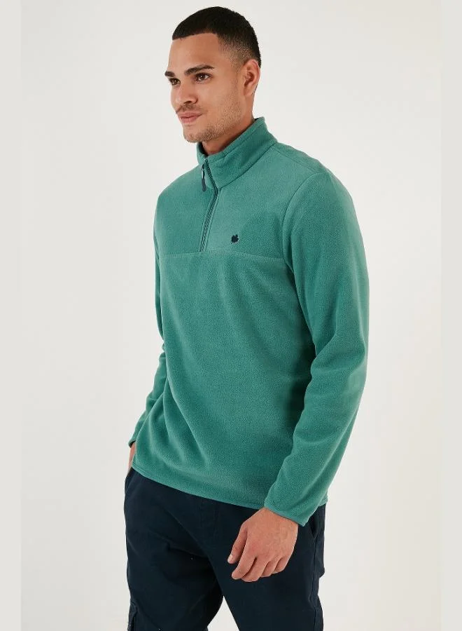 Buratti  Buratti Slim Fit Anti-Pilling Non-Flapping Batwing Collar Cold-Resistant Brushed Fleece Men's POLAR 5906001 for Men | Best Price UAE