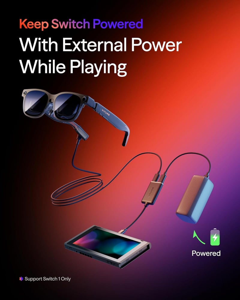 VITURE محول VITURE من USB-C إلى النظارات والشحن، شحن ولعب، سويتش، ستيم ديك - Image 5