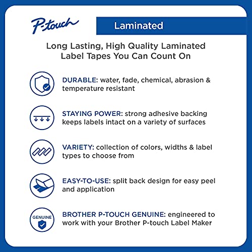 Brother Genuine P-Touch TZE-135 Tape, 1/2" (12 mm) Standard Laminated P-Touch Tape, White On Clear, Laminated for Indoor or Outdoor Use, Water-Resistant 26.2 ft (8 m), Single-Pack - Image 4