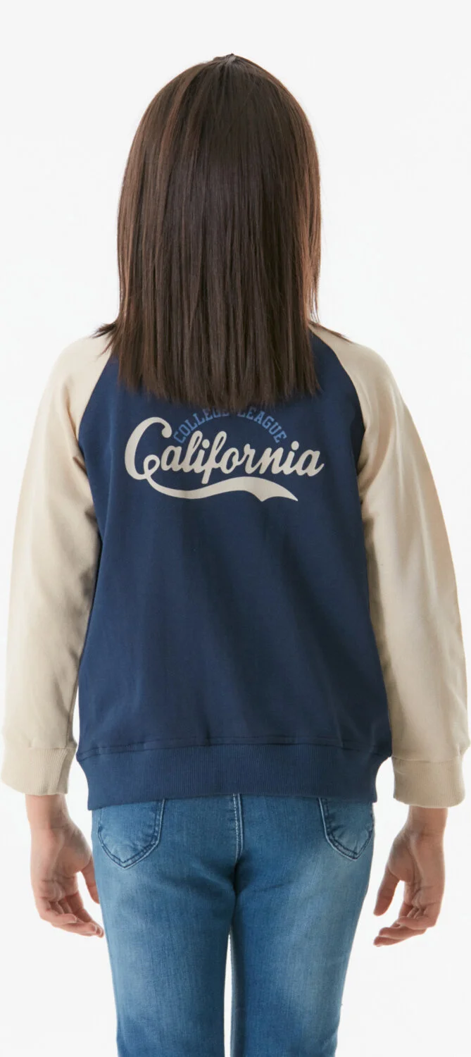 فولامودا Printed High Collar Girls' College Jacket