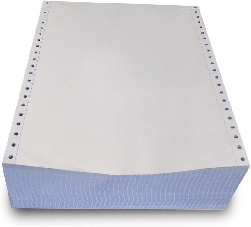 FirstZi Blank 9.5x11 Inches Continuous Feed Computer Paper Fanfold for Dot Matrix Printers, 1000 Count per Box, White 1 Part, Margin Perforated, Perfect for Receipts, Invoices, Bill List - Image 1