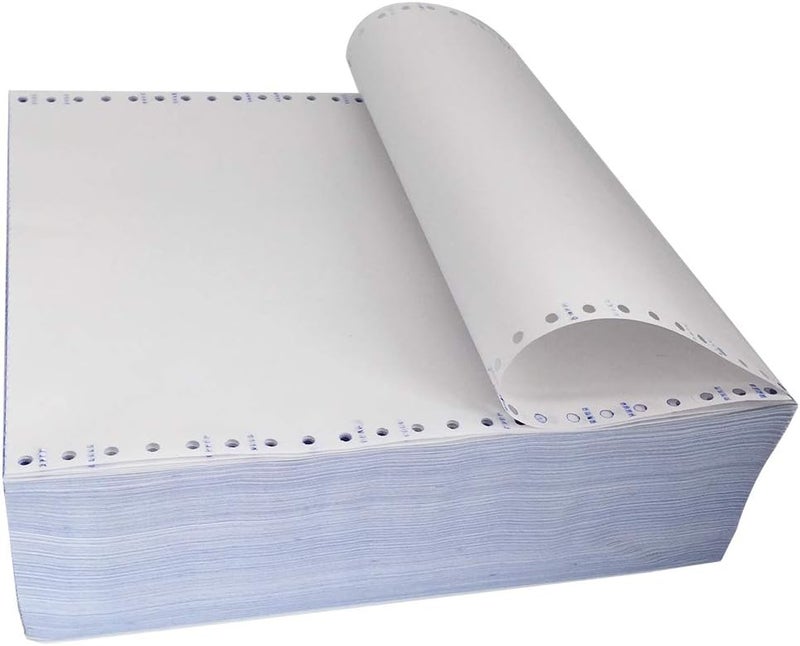 FirstZi Blank 9.5x11 Inches Continuous Feed Computer Paper Fanfold for Dot Matrix Printers, 1000 Count per Box, White 1 Part, Margin Perforated, Perfect for Receipts, Invoices, Bill List - Image 4