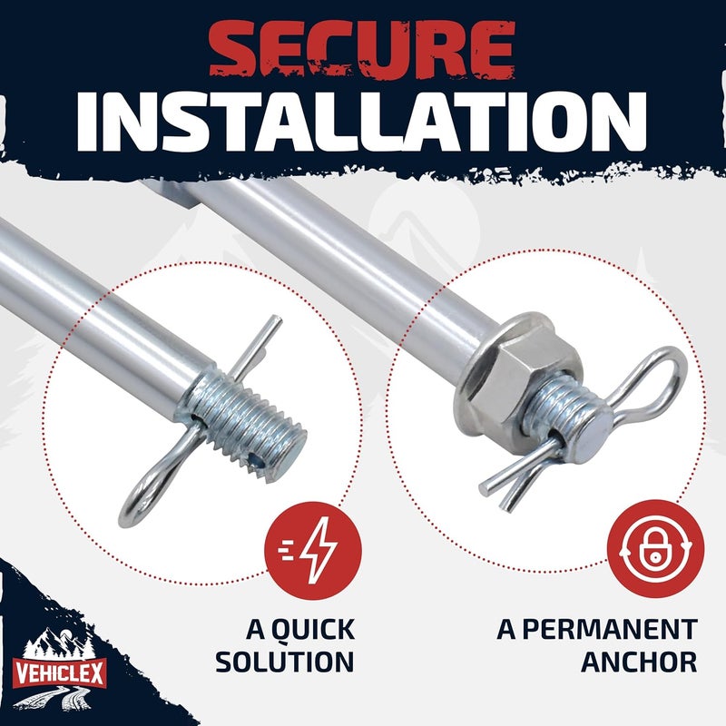 Vehiclex Galvanized Steel Stake Pocket D Ring (4-Pack) - 12000 lb Heavy Duty Tie-Down Anchors - Image 3