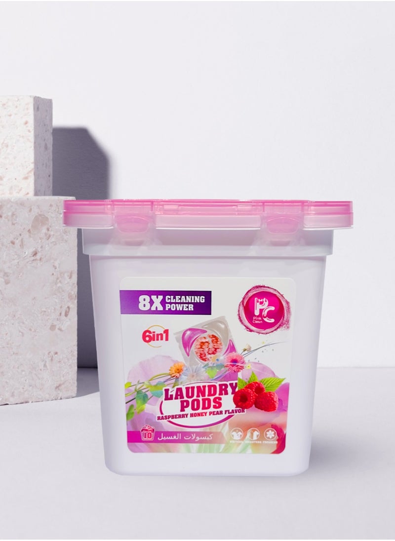 Pink Clean 6-in-1 cranberry Laundry Detergent Capsules - Unrivaled Power & Perfect Results! 💪 8x More Powerful Than Regular Detergents - Deep Cleaning Removes Toughest Stains With Ease. 🌀 Completely Eliminates Detergent Powder - No More Products Needed!  - Image 1