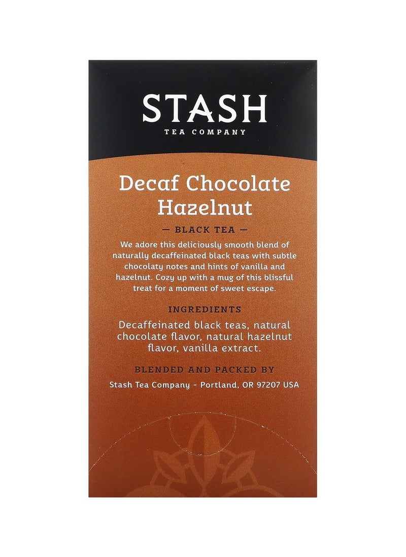 Stash Tea - Black Tea, Chocolate Hazelnut, Decaf, 18 Tea Bags, 1.2 oz (36 g) - Image 1