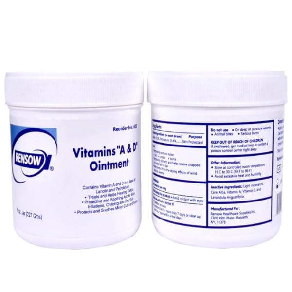 Rensow Vitamin A&D Ointment Tattoo Aftercare Healing Ointment Skin Protection & Recovery Balm – Moisturizing Vitamin A & D Cream for Fresh Tattoos Dry Skin & Irritation Relief (8oz) - Image 5
