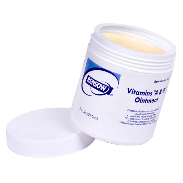 Rensow Vitamin A&D Ointment Tattoo Aftercare Healing Ointment Skin Protection & Recovery Balm – Moisturizing Vitamin A & D Cream for Fresh Tattoos Dry Skin & Irritation Relief (8oz) - Image 1