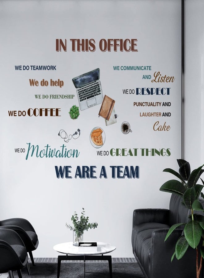 Mfault Office Inspirational Quotes Positive Sayings Peel Stick Wall Decals Stickers, Colorful Motivational Lettering Teamwork Decorations Company Art, Neutral We are A Team Coffee Home Decor Gift - Image 5