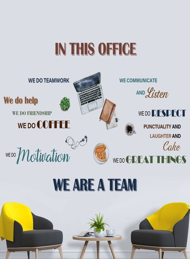 Mfault Office Inspirational Quotes Positive Sayings Peel Stick Wall Decals Stickers, Colorful Motivational Lettering Teamwork Decorations Company Art, Neutral We are A Team Coffee Home Decor Gift - Image 3