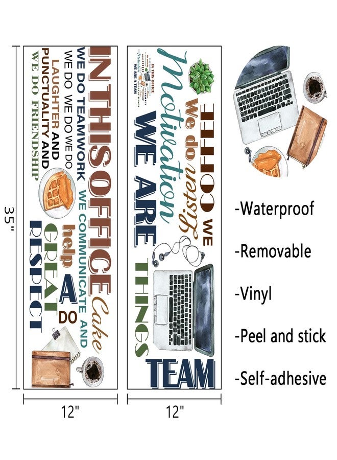 Mfault Office Inspirational Quotes Positive Sayings Peel Stick Wall Decals Stickers, Colorful Motivational Lettering Teamwork Decorations Company Art, Neutral We are A Team Coffee Home Decor Gift - Image 2