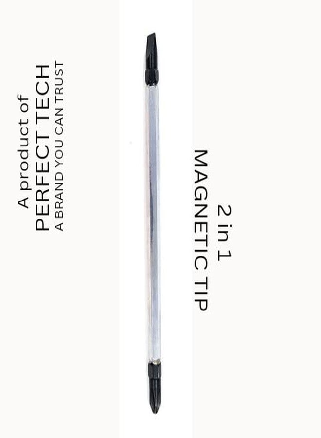 PERFECT TECH screw Driver 2 in 1 (10 INCH) | magnetic & hardened screw Driver Long handle | strong grip Carbon Steel Combination | Phillips & square | (Red and Silver) - Image 4
