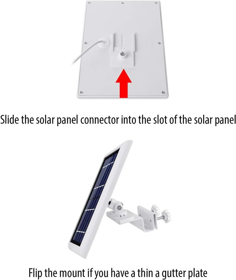 Wasserstein Gutter Mount Compatible with Ring, Arlo, Blink, Reolink Cams & Compatible Solar Panels (1 Pack, White) - Image 2