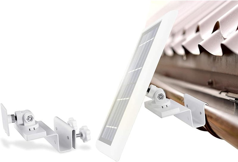 Wasserstein Gutter Mount Compatible with Ring, Arlo, Blink, Reolink Cams & Compatible Solar Panels (1 Pack, White) - Image 1