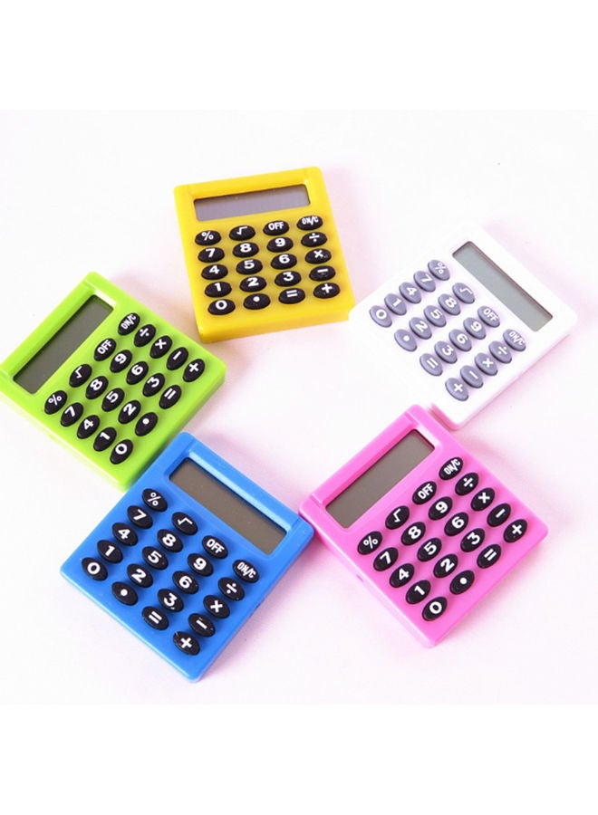 NIBEMINENT 5-Piece Pocket Cartoon Mini Calculator Set Multicolour