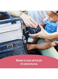 BabbleRoo Diaper Bag Backpack, Multifunction Large Bags With Changing Pad & Stroller Straps Pacifier Case, Unisex Stylish Travel Back Pack Nappy For Moms Dads (Stone Gray Blue)  - Image 3