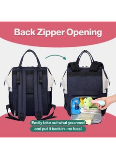 BabbleRoo Diaper Bag Backpack, Multifunction Large Bags With Changing Pad & Stroller Straps Pacifier Case, Unisex Stylish Travel Back Pack Nappy For Moms Dads (Stone Gray Blue)  - Image 4