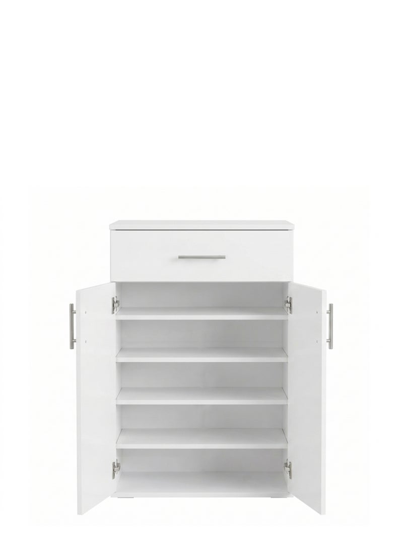 Furniture Store Modern shoe rack/shoe cabinet with a wide drawer and 5 shelves, MDF, in white, high-quality finish, from Furniture Store. - Image 3
