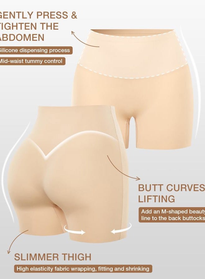 USEASY Tummy Control Shapewear Shorts for Women Under Dress Womens Compression Shorts Under Dress Shapewear, Beige, 3XL - Image 3