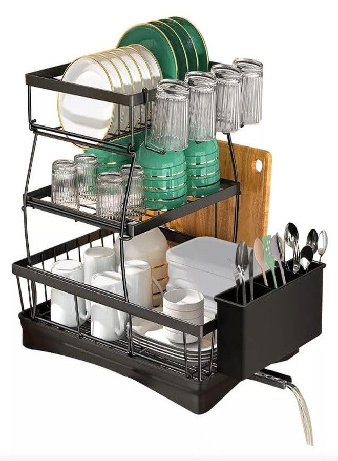 Glaceon Dish Drying Rack, Plate Racks Dishes Holder for Kitchen Counter, Cup Drainer Removable Utensil Holding,Drainboard - Image 1