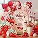AobkDeco 151PCS Cherry Balloon Garland Arch Kit with Red Light Pink Lvory White Pink Long Balloons For Birthday She is Cherry on Top Baby Shower Wedding Party Decorations - Image 2