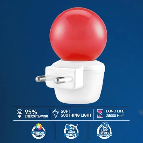 MAGIK Spectrum LED Night Lamp | 0.5W Red Light | Plug & Play | Energy Efficient | Ideal for Bedroom, Kids Room, Living Room - Image 3