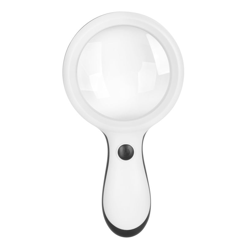 Handheld Magnifier 10X Optical Glass Lens - Large 88mm Diameter Handheld Magnifying Glass With 18 Switchable LED Lights For Low Light Reading Inspection For Elderly And Children - Image 1