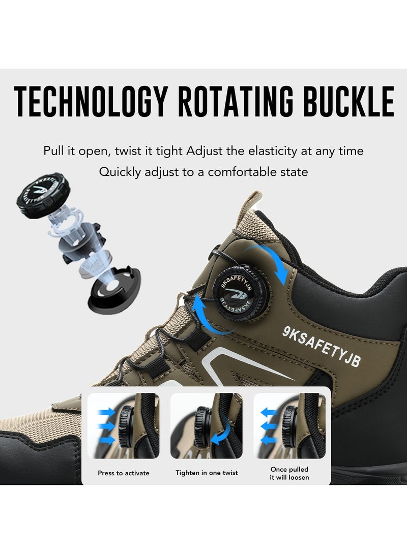 Work Shoes Men's High Lightweight Safety Boots Women's Breathable Safety Shoes Sporty Steel Cap Shoes Work Safety Shoes 44 EUR  - Image 5