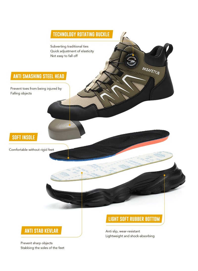 Work Shoes Men's High Lightweight Safety Boots Women's Breathable Safety Shoes Sporty Steel Cap Shoes Work Safety Shoes 44 EUR  - Image 4