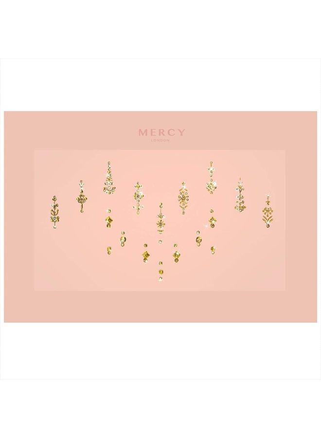 KARIZMA Priyanka Gold Bindis ✮ MERCY LONDON Crystal Indian Bindi Face Jewels Gold Silver Multi Packet Bridal  - Image 2
