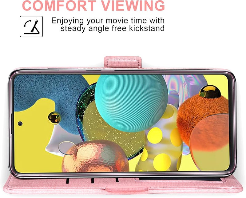 Asuwish Compatible with Samsung Galaxy A51 4G Wallet Case Tempered Glass Screen Protector and Leather Flip Cover Card Holder Cell Phone Cases for Glaxay A 51 Gaxaly M40S 51A A515F S51 Women Men Gray - Image 3