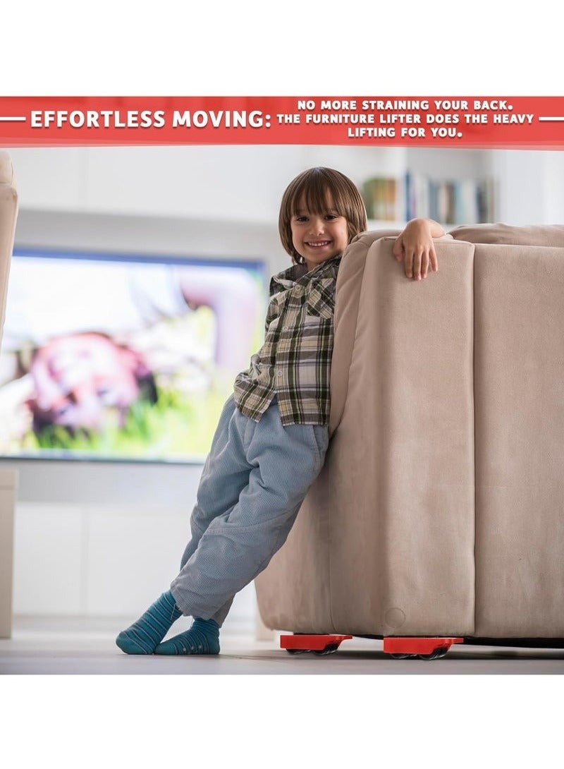 زاشي مجموعة أدوات رفع ونقل الأثاث، 5 قطع - منزلقات 360 درجة متينة، رافعة قابلة للتعديل، ووسادات مانعة للانزلاق - مجموعة نقل للأريكة والثلاجة والغسالة والأثاث الثقيل - Image 5