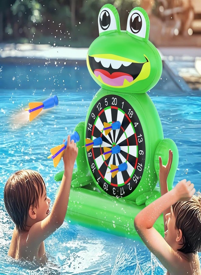 MOONTOY Pool Toys for Kids, Inflatable Frog Dart Board Game, Pool Games for Beach & Backyard, Summer Water Toys for Boys Girls Ages 6-12, Teens & Adults (Pump Included) - Image 1