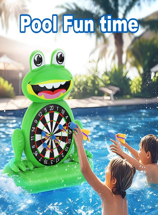MOONTOY Pool Toys for Kids, Inflatable Frog Dart Board Game, Pool Games for Beach & Backyard, Summer Water Toys for Boys Girls Ages 6-12, Teens & Adults (Pump Included) - Image 3