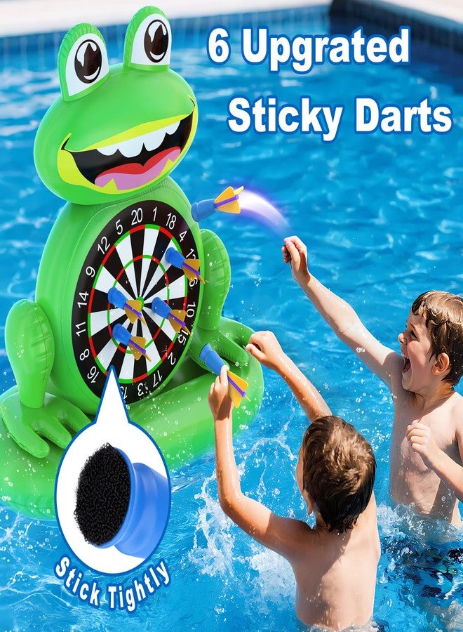 MOONTOY Pool Toys for Kids, Inflatable Frog Dart Board Game, Pool Games for Beach & Backyard, Summer Water Toys for Boys Girls Ages 6-12, Teens & Adults (Pump Included) - Image 2