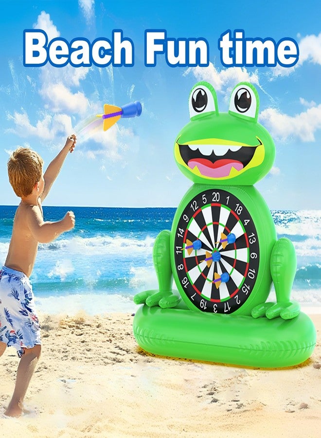 MOONTOY Pool Toys for Kids, Inflatable Frog Dart Board Game, Pool Games for Beach & Backyard, Summer Water Toys for Boys Girls Ages 6-12, Teens & Adults (Pump Included) - Image 4